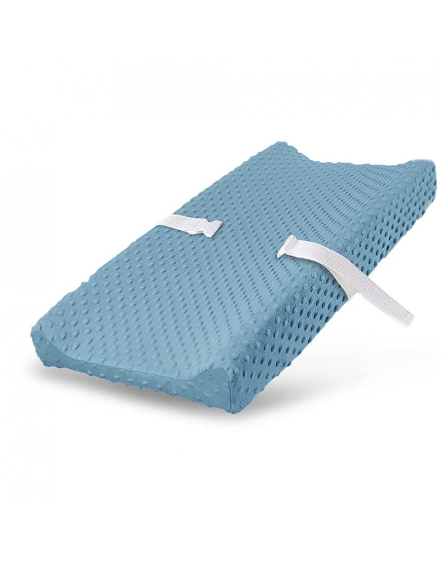 Changing Pad Cover Breathable Minky Dots Plush Changing Table Cover Ultra Soft Changing Table Sheets Wipeable Diaper Changing Pad Covers for Newborns Infant Babies Girls Boys Sky Blue - B317KFZC9