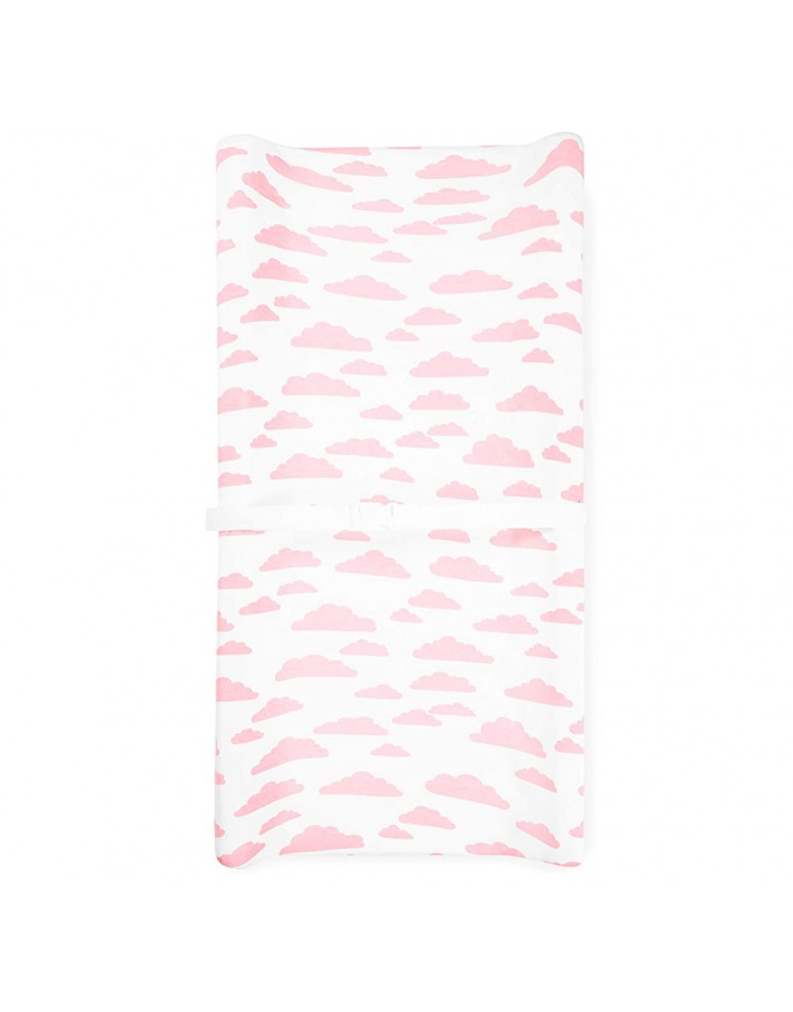 Changing Pad Cover – Premium Baby Changing Pad Covers 4 Pack – Girl Changing Pad Cover – Pure Cotton Machine Washable Pink and White Changing Table Cover – Diaper Changing Pad Cover Sheets - BLDGIS4N3