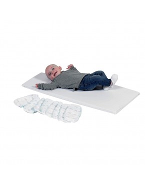 Children's Factory Changing Pad 1 Pack White CF400-407-1 Portable Baby Changing Table Pad Cover or Topper for Preschool or Daycare Diaper Station - BKNUSYFRZ