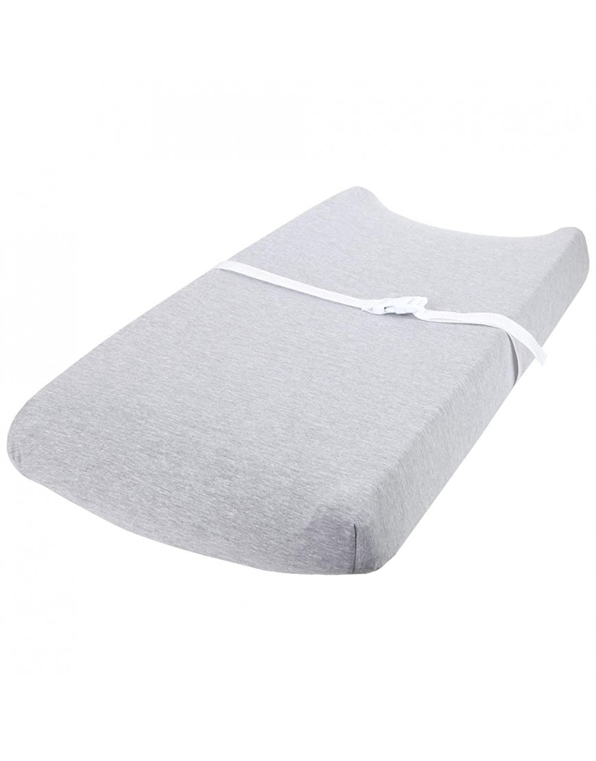 Cuddly Cubs Changing Pad Covers – 2 Pack – Snuggly Soft Plush Cotton Changing Table Covers for Boy Girl – Fits Perfectly on Summer Infant and Other 16 x 32 Baby Changing Table Pads – Heather Grey - B8E73YSRY