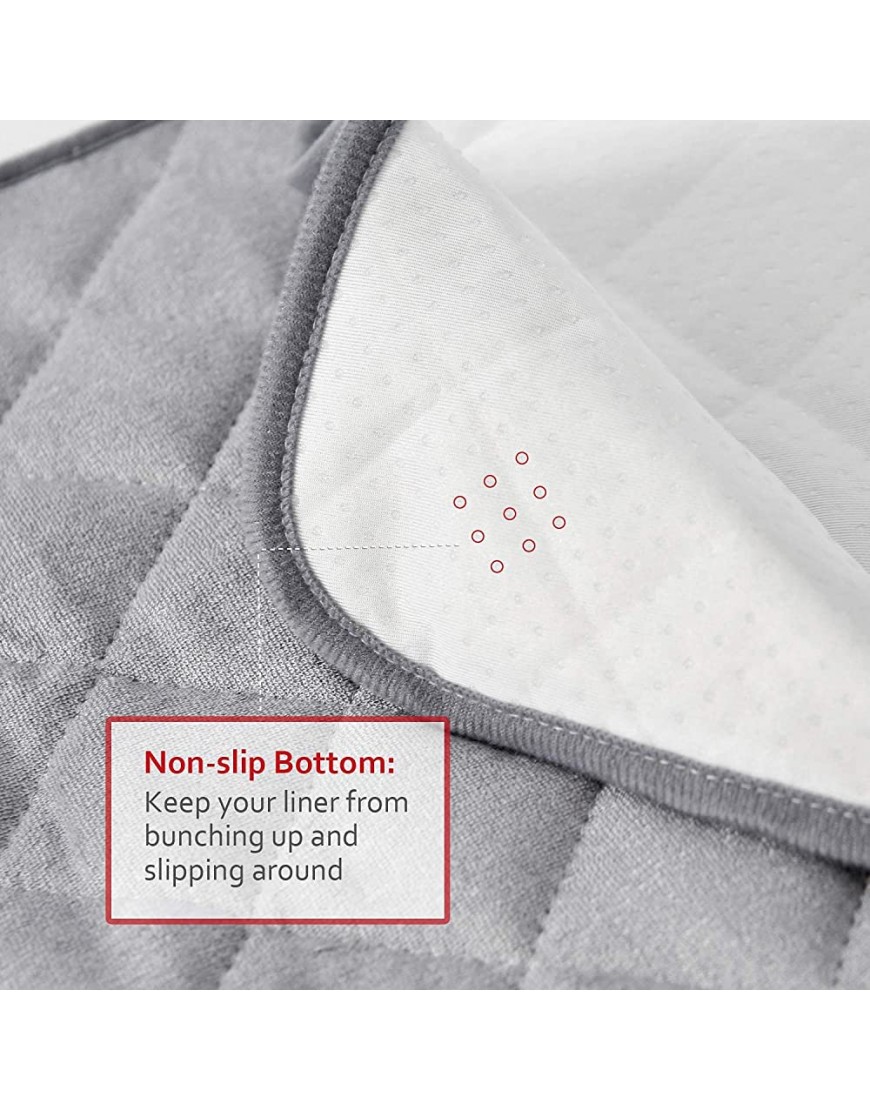 Diaper Changing Pad Liner Non-Slip Bamboo Thicker Waterproof Changing Pad Mat Quilted Absorbent Bassinet Liner Washable 3 Pack Large 14x 27 Reusable Changing Pad Cover Protector Grey - B97U3UYXS
