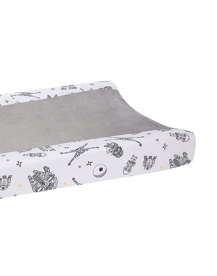Lambs & Ivy Star Wars Millennium Falcon White Gray Soft Changing Pad Cover - BO47BSPZW
