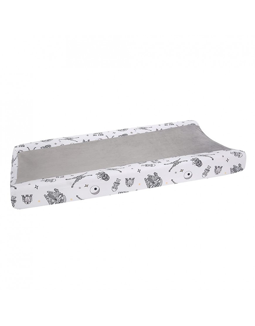 Lambs & Ivy Star Wars Millennium Falcon White Gray Soft Changing Pad Cover - BO47BSPZW