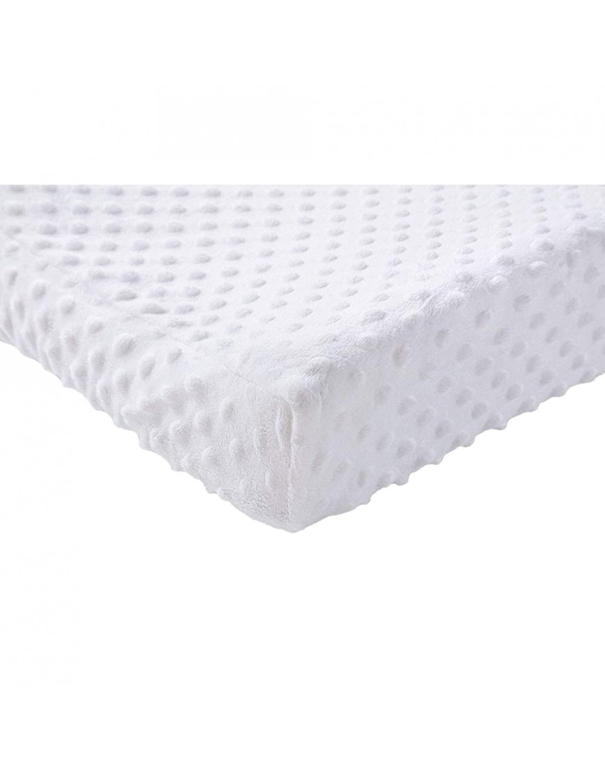 Solid Changing Table Pad Cover Cradle Sheet Fits 32 34''x16 Contoured Diaper Changing Pad Ultra Soft Cozy Minky Dots Plush Changing Table Covers Breathable Wipeable Removable White - B4S0D062J