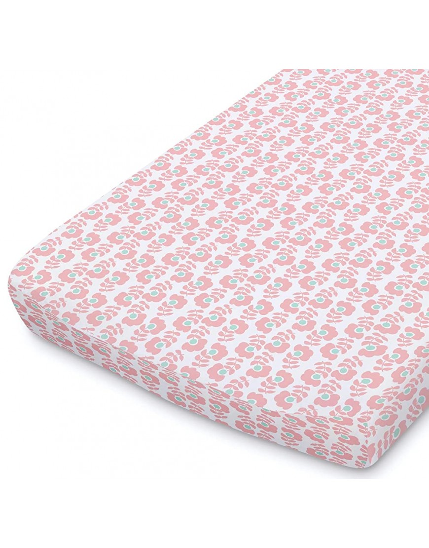 The Peanutshell Changing Pad Covers for Baby Girls | 2 Pack Set | Pink & Gold Butterfly and Pink Disty Floral - BSZ9T9NPI