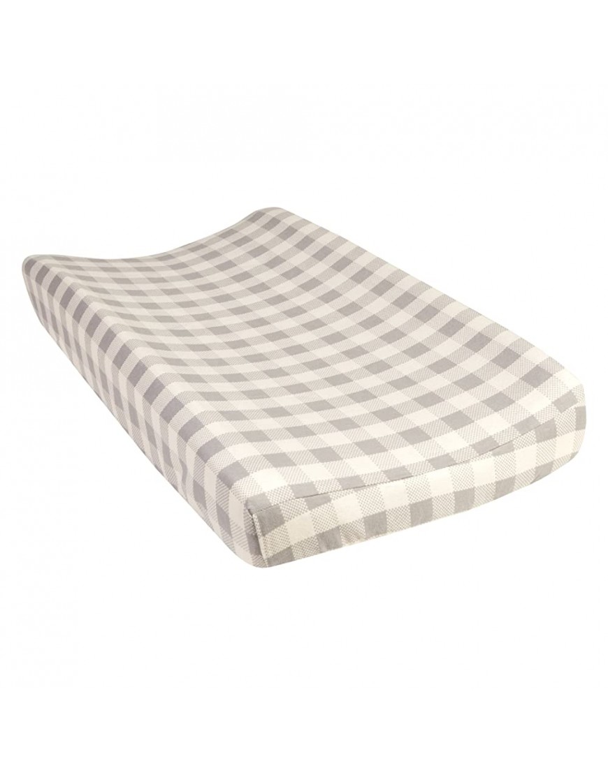 Trend Lab Gray and Cream Buffalo Check Deluxe Flannel Changing Pad Cover - BPS0RQ8TV