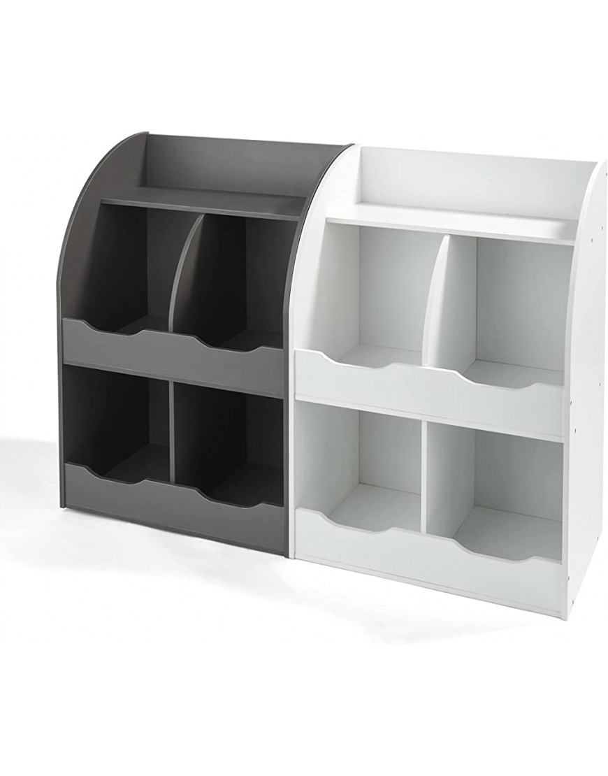 Badger Basket Four Bin Bookshelf-Charcoal Storage Cubby - B7SJ32LQ1