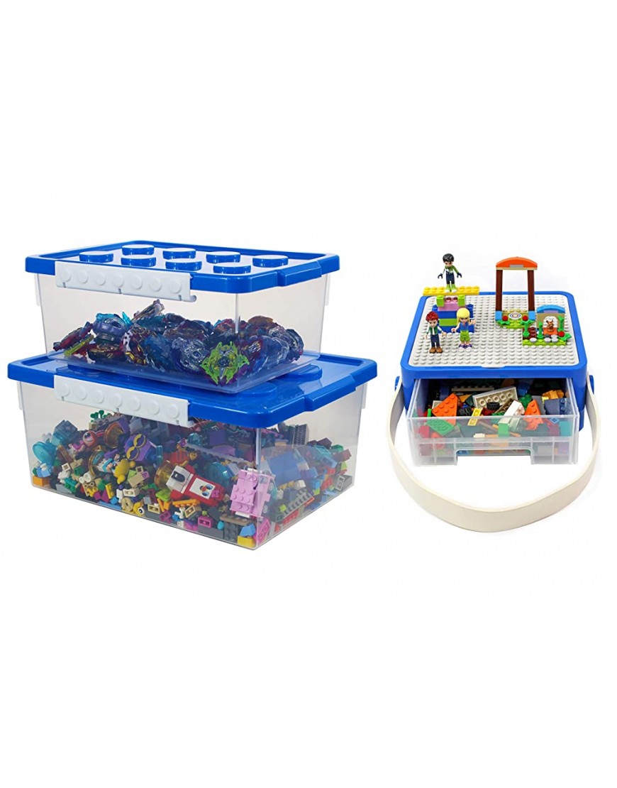 Bins & Things Lego-Compatible Storage Container Bundle with Lego Compatible Building Baseplate Ultimate Building Brick Storage Set - B2VLZ9N79