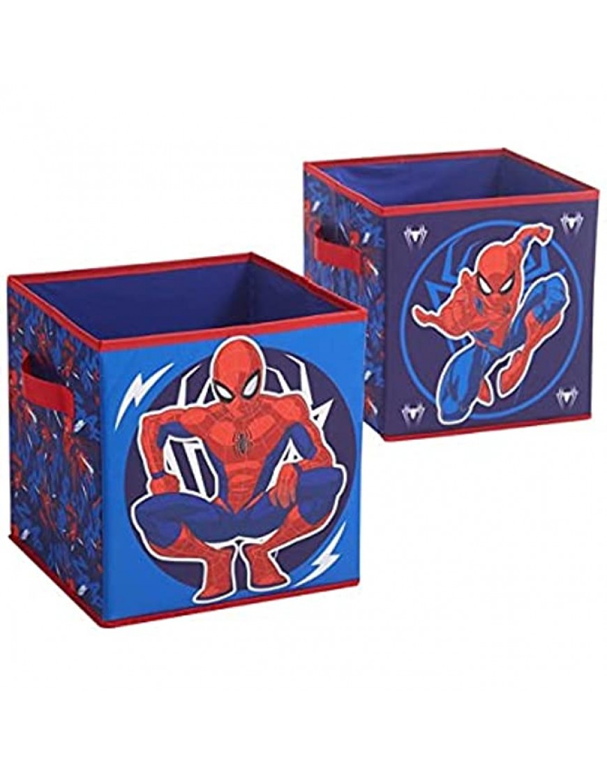 Idea Nuova Marvel Spiderman Glow in The Dark Collapsible Storage Cubes Set of 2 10"x10" - BTW9YN4YB