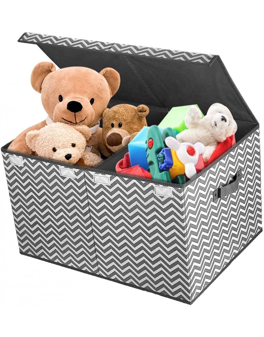 Kids Toy Box Chest Storage with Flip-Top Lid Collapsible Sturdy Toys Boxes Organizer Bins with Handles for Nursery,Playroom,Closet Home Organization 24.5 x 13 x 16 - B6WFR8I40