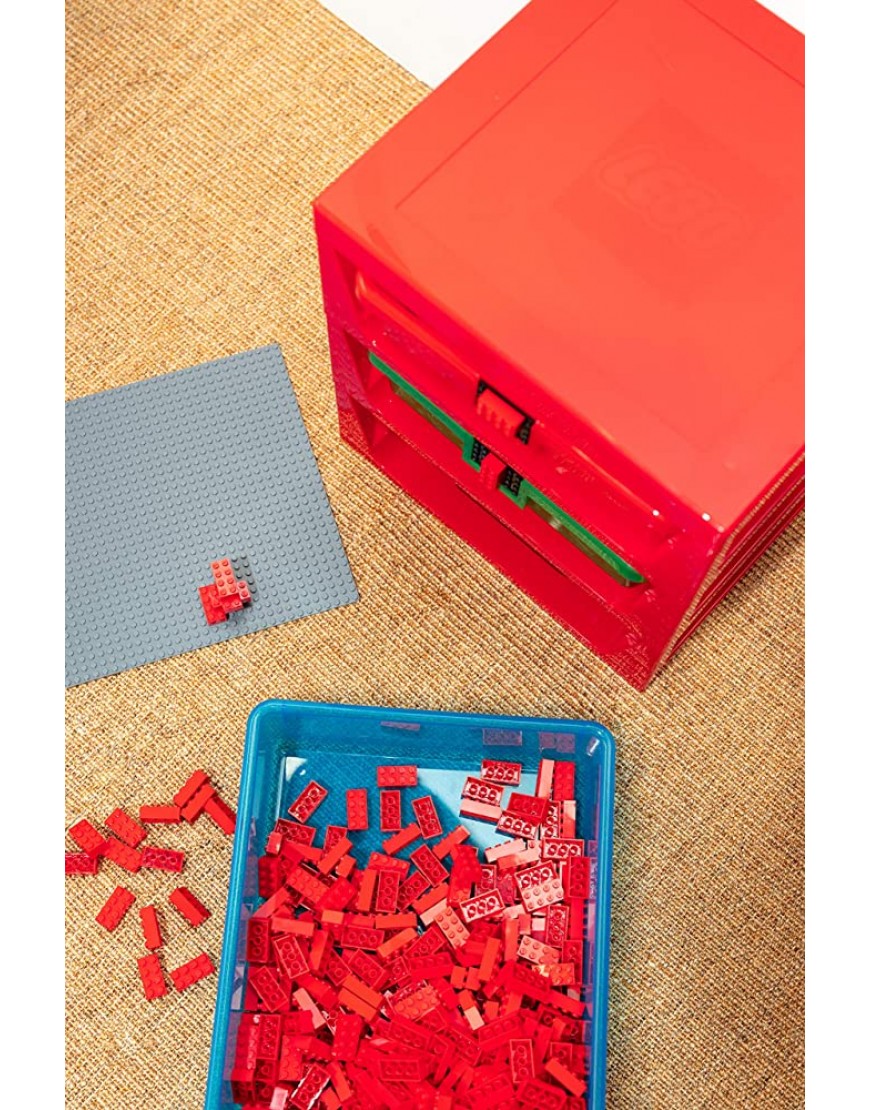 Lego 3-Drawer Storage Rack System 13-2 3 x 12-3 4 x 15 Inches Blue - B97K0GRWY