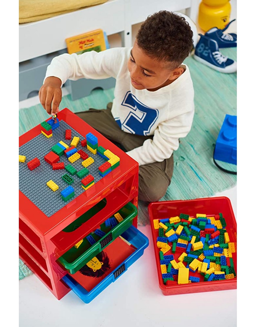 Lego 3-Drawer Storage Rack System 13-2 3 x 12-3 4 x 15 Inches Blue - B97K0GRWY