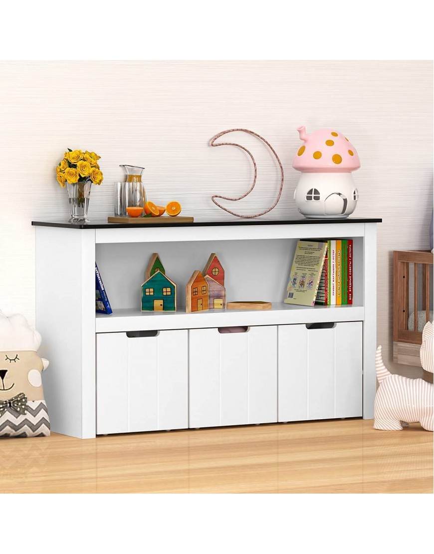Storage Cabinet for Toys Toy Storage Organizer with Drawers on Wheel Modern Toy Organizers and Storage Box for Entryway Hallway Bedroom Playroom - BGGOZFOF3