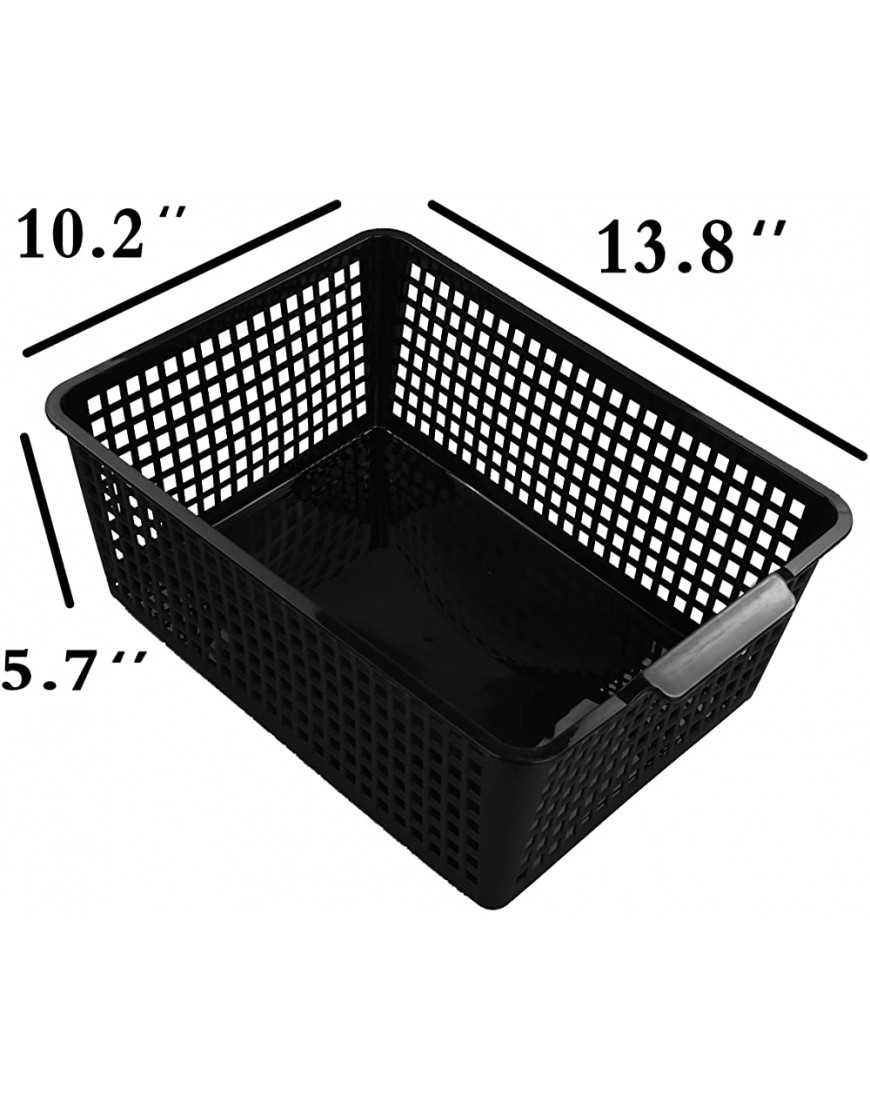 Begale Large Plastic Storage Bins Basket Organizer Black Set of 3 - BJ3JN5JB3