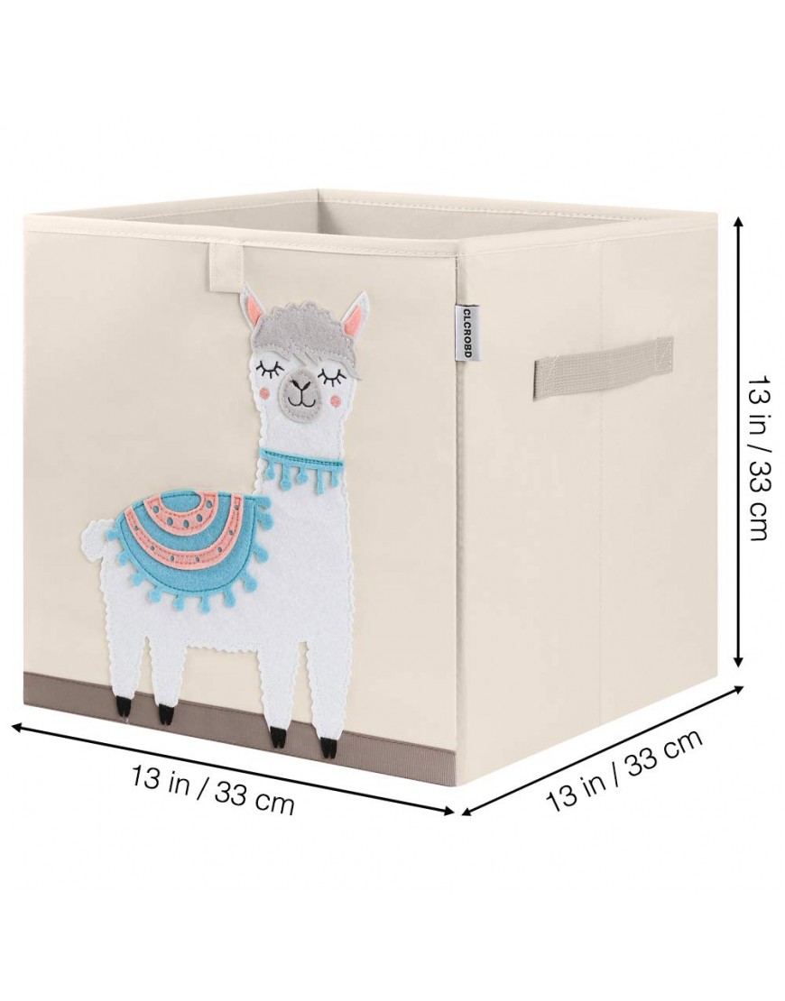 CLCROBD Foldable Animal Cube Storage Bins Fabric Toy Box Chest Organizer for Kids Nursery 13 inch Llama - BG8YB9ZFW