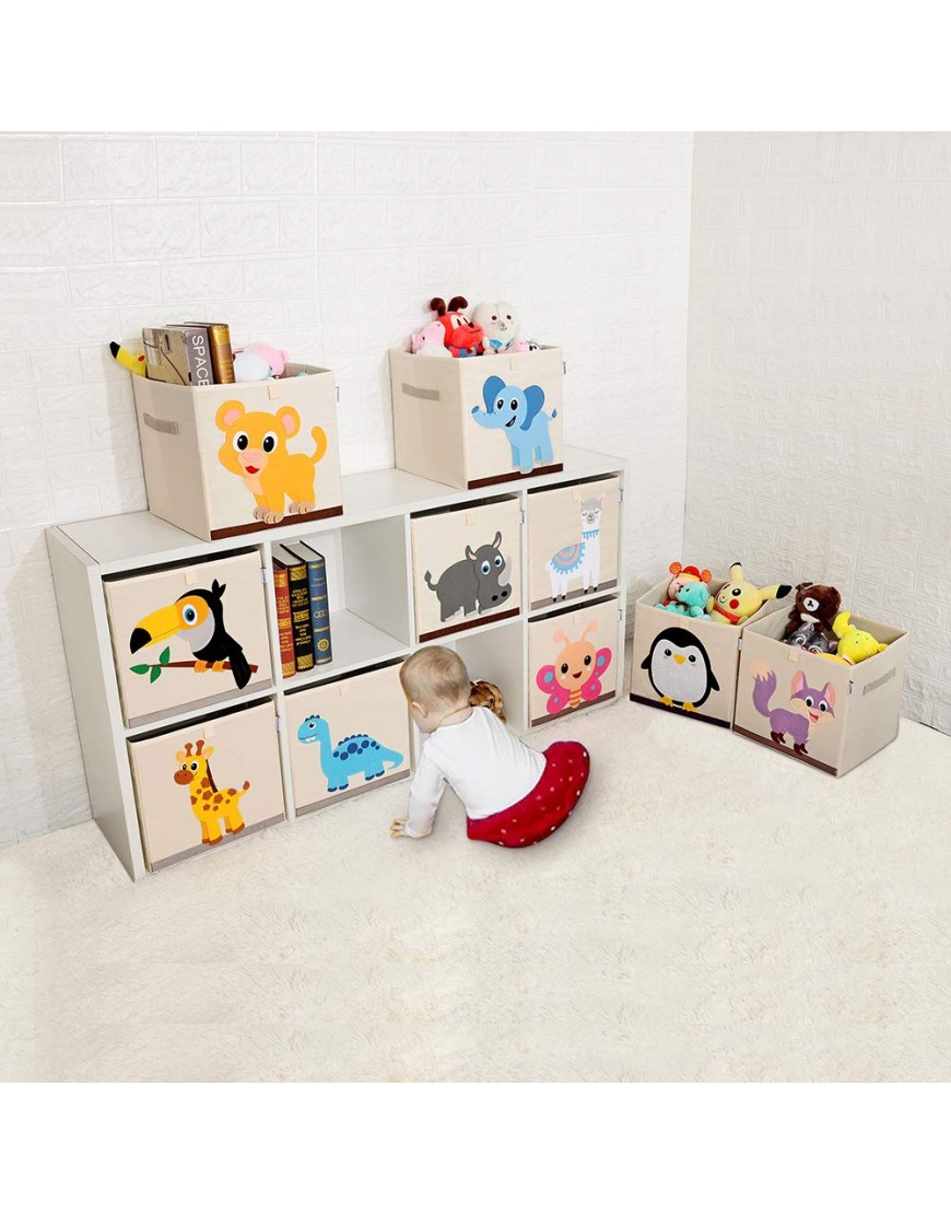 CLCROBD Foldable Animal Cube Storage Bins Fabric Toy Box Chest Organizer for Kids Nursery 13 inch Llama - BG8YB9ZFW