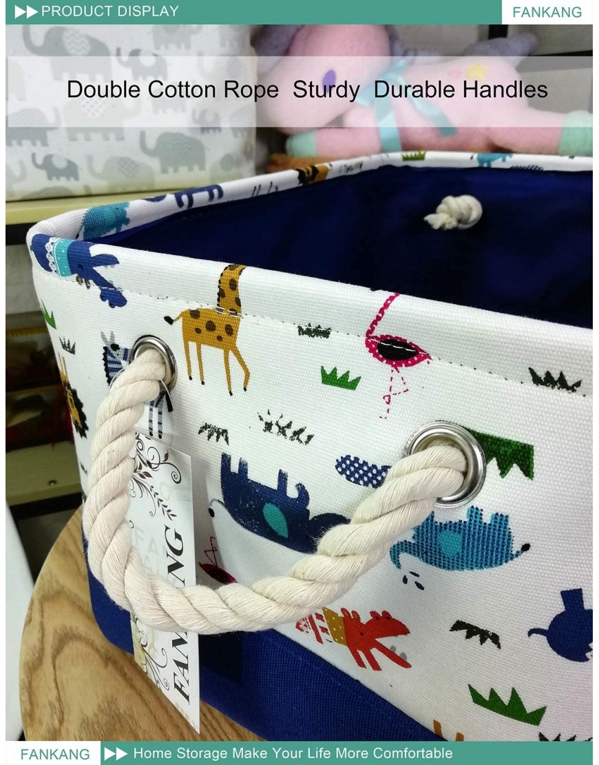 FANKANG Rectangular Laundry Basket Nursery Storage Fabric Storage Bin Storage Hamper,Book Bag,Gift Baskets Animals - B86A1UJTU