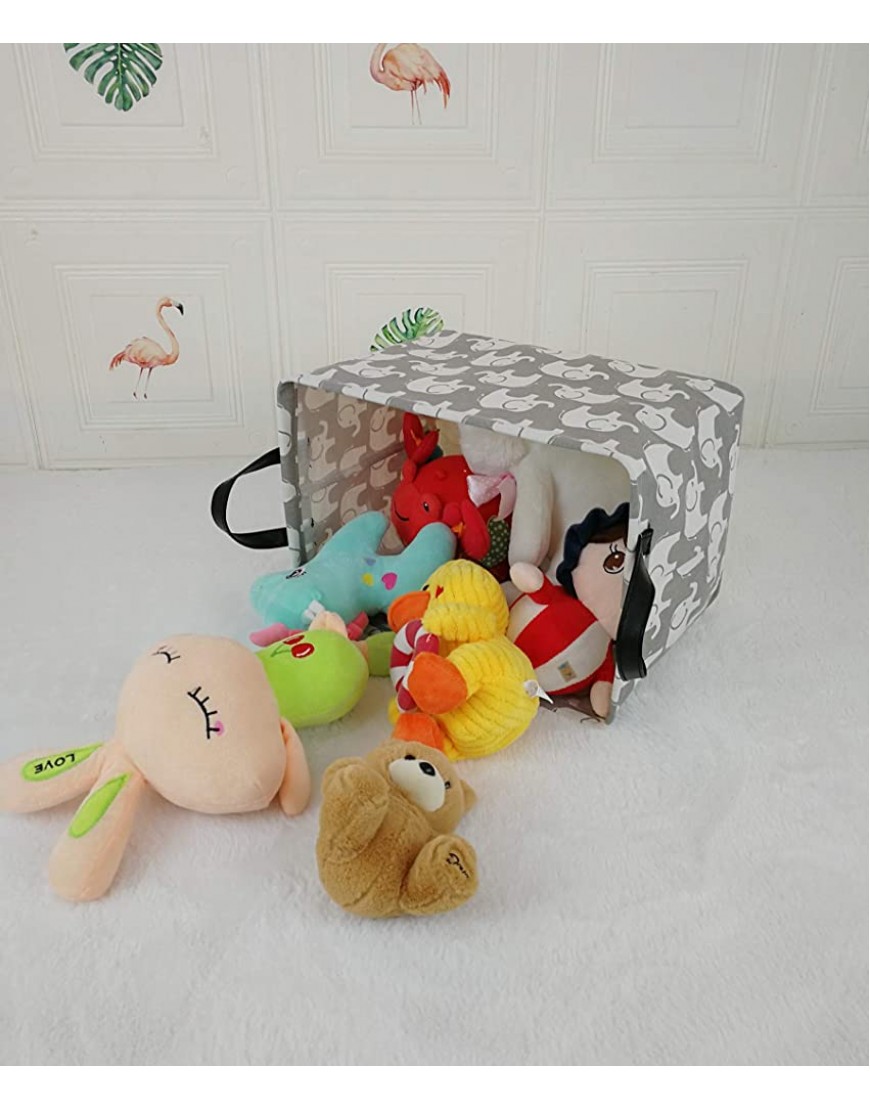 KUNRO Rectangle Toy Bin Waterproof storage organizer for Nursery Hamper Home decor Closet Kids Bedroom Laundry Baby Gift Shelf BasketsElephant - B8SIQCBVL