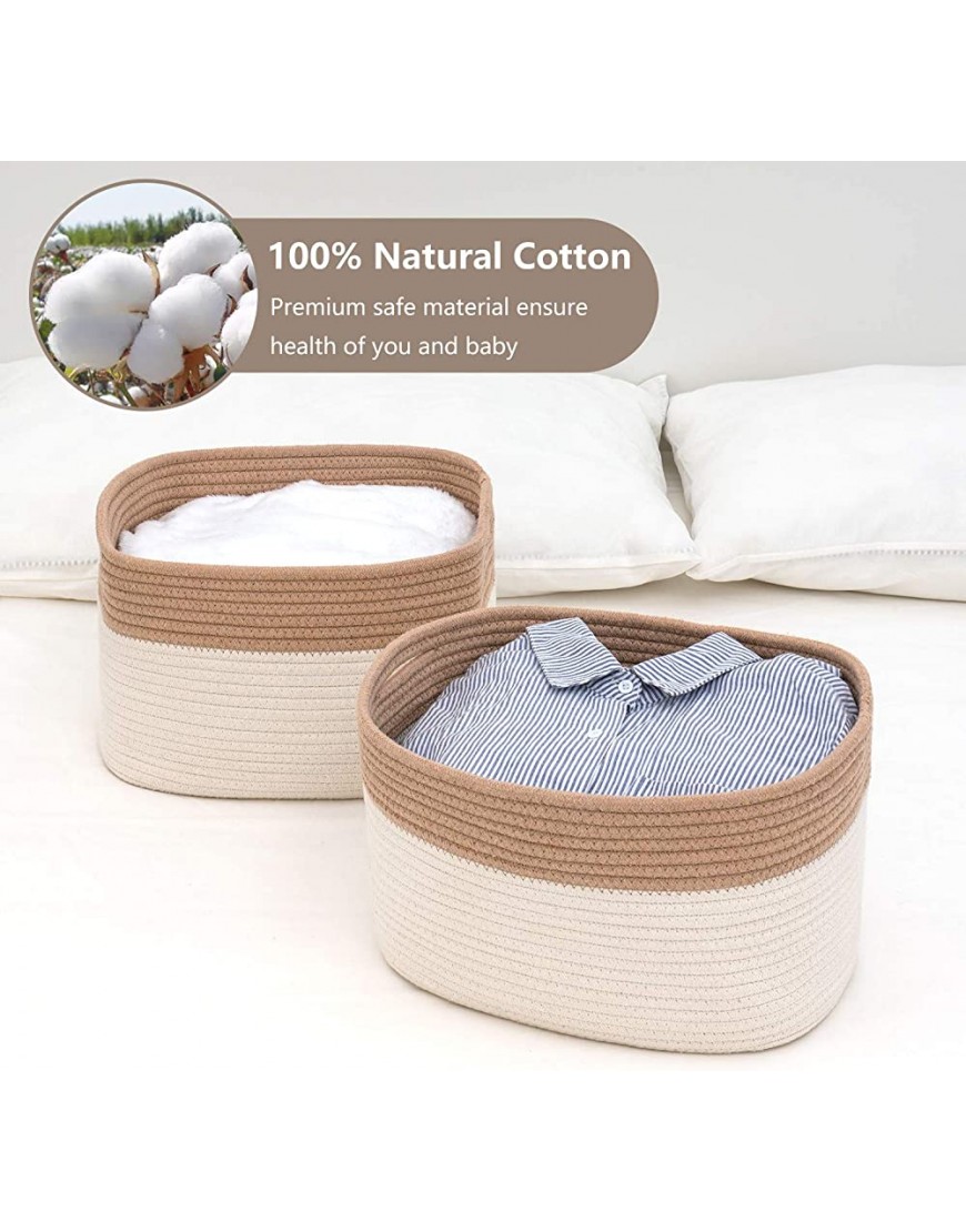 UBBCARE Cotton Rope Storage Baskets Bin Set of 3 Storage Cube Organizer Foldable Decorative Woven Basket with Handles for Clothes Toy Makeup Books Towels Nursery 15x 10x 9 - BVZ3Q04BJ