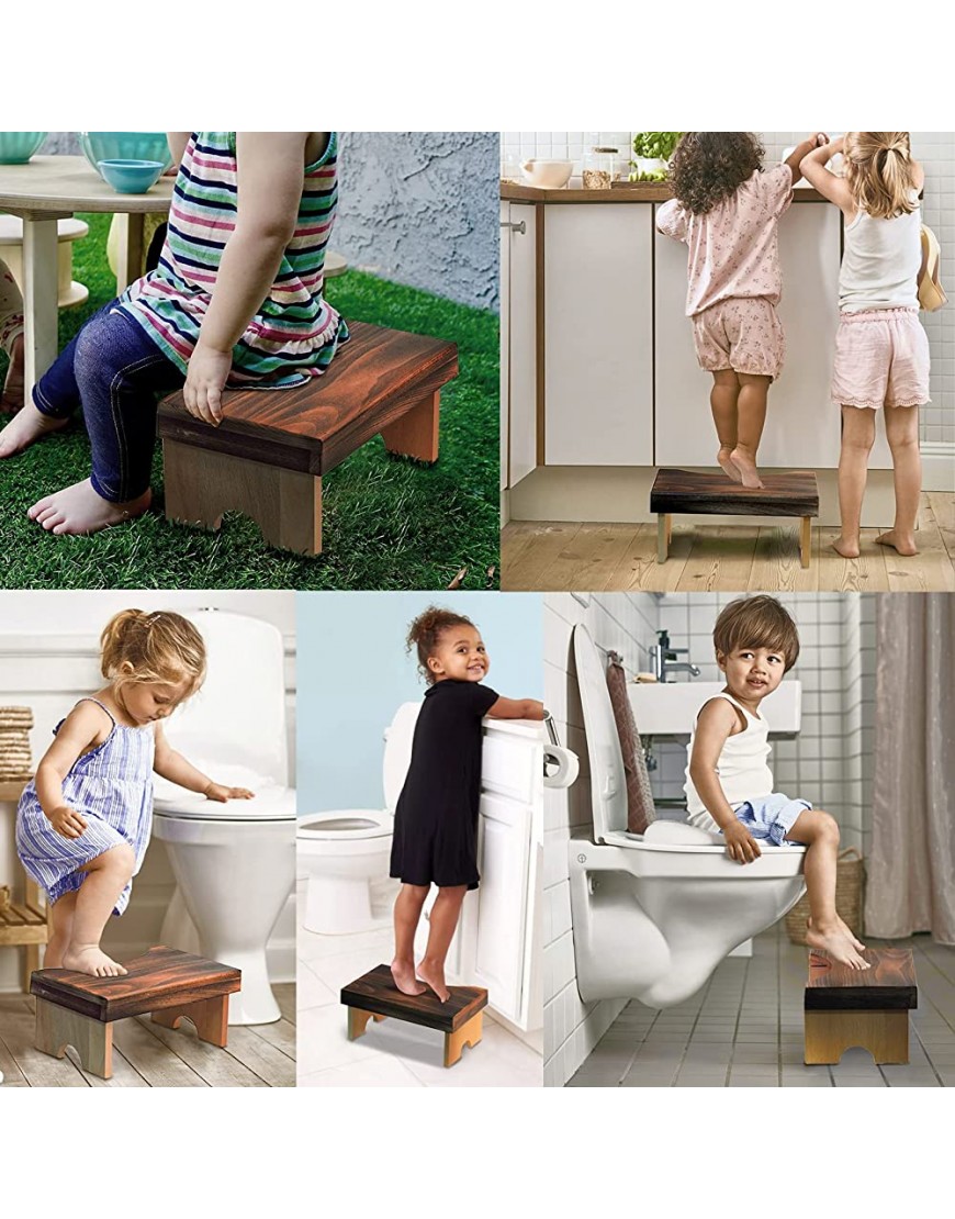 Collapsible Toilet Potty Stool OLETNY 7 inches Wooden Squatting Toilet Stool Healthy Squatting Posture Poop Stool Potty Step Stool for Bathroom Kids Toddler Men Women Beech Wood - B9TU0L237