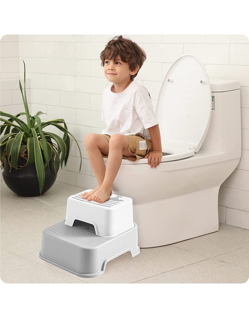 Double Step Stool for Kids Toddler Sturdy Two Step Stool for Bathroom Kitchen and Toilet Potty Training - B7SO78G5Q