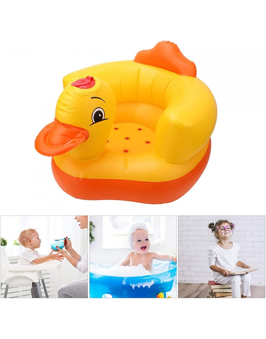 Estink Baby Inflatable Sofa Baby Bath Stool Portable Training Seat Sofa Learning Stool,60KG Load CapacityYellow Oval Background - BW7EDZ1ZU
