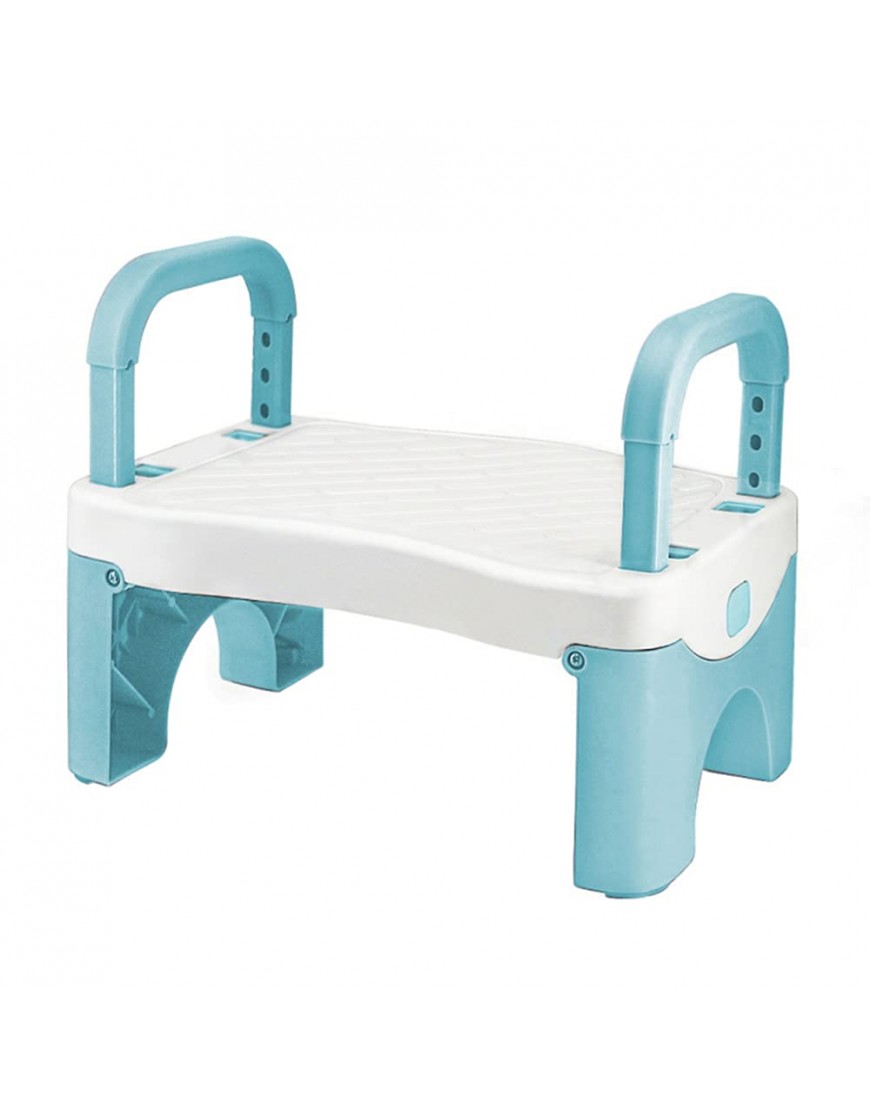 Folding Step Stool for Kids Toddler Stool with Handle Toddler Step Stool for Boys and Girls Suitable for Bathroom Sink Toilet Kitchen Toddler Potty Training Kids Step Stool -Blue - B4R1NFFSS