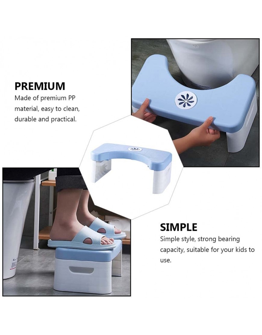 Healifty Potty Training Squat Stool Household Anti Slip Toilet Foldable Footstool Toilet Squatting Helper for Children Adults - B2XQK2N9M