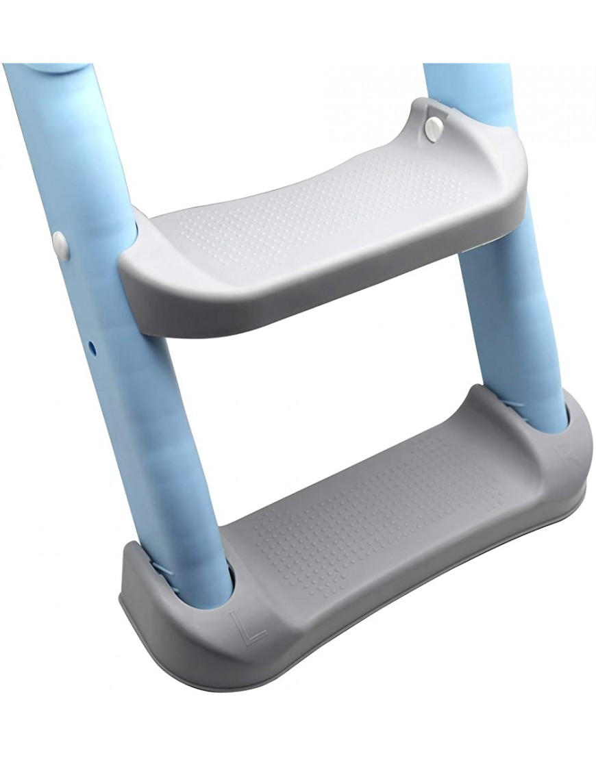 HTTMT- Classic Potty Training Toilet Ladder Seat With Upgraded Cushion Step Stool Ladder Toilet Chair Toilet Trainer for Baby Toddler Kids Children In Blue [P N: ET-BABY002-BLUE STEP-C] - BWC75B3Q6
