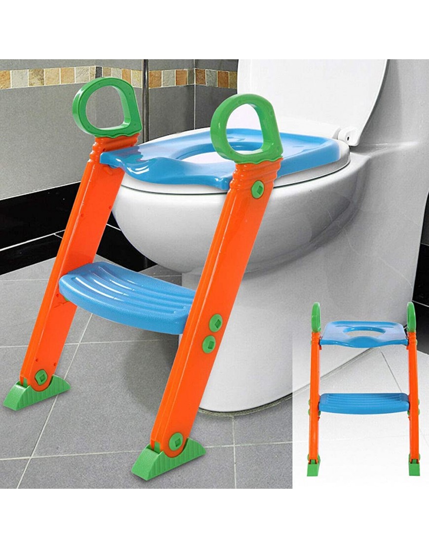 Kids Potty Training Seat Toilet Chair with Step Stool Ladder for Child Toddler - BMRLPRTUX