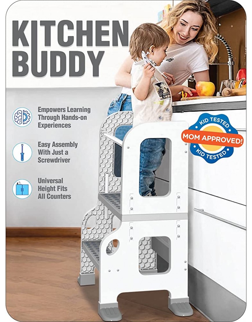 Kitchen Buddy 2-in-1 Stool for Ages 1-3 Safe up to 100 lbs - BUMM8G52V