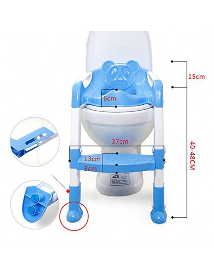 LAAT Portable Baby Toddler Potty Seat with Ladder Children Toilet Seat Folding Seat Training Toilet Chair Cover for Boy and Girl Blue - BVDAEPS53