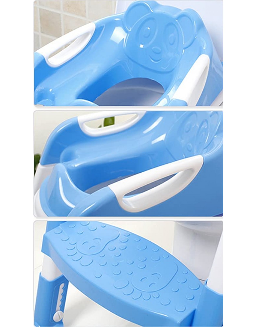 LAAT Portable Baby Toddler Potty Seat with Ladder Children Toilet Seat Folding Seat Training Toilet Chair Cover for Boy and Girl Blue - BVDAEPS53