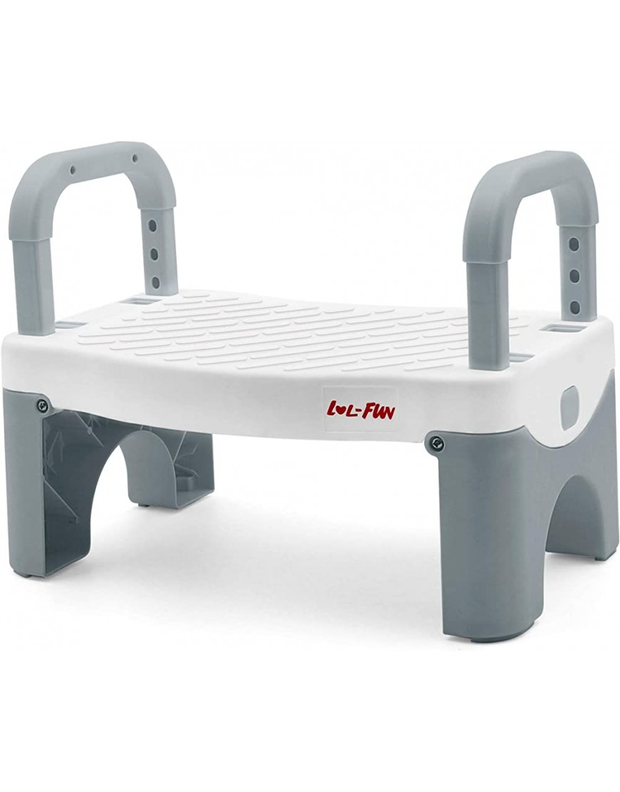 LOL-FUN Folding Step Stool for Kids Step Stool for Toddler Bathroom Sink Child Step Stool for Boys and Girls -Grey - BWGNCX00S