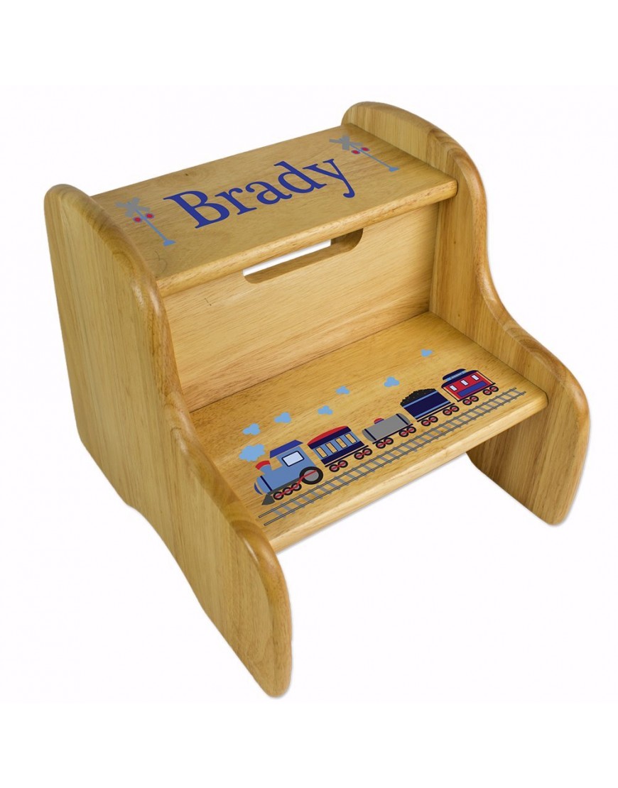 Personalized Wooden Train Step Stool - BYFI3KGP3