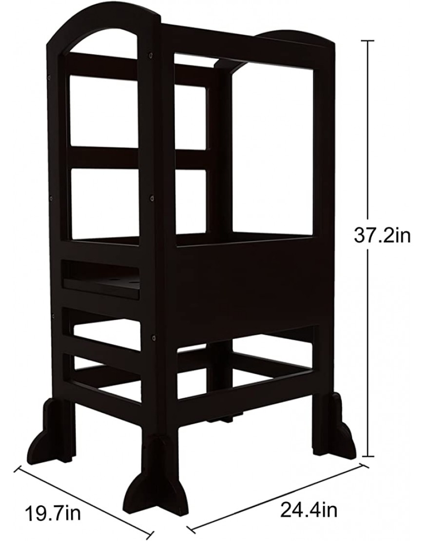 SDADI Step Stool for Kids Adjustable Height Toddler Learning Stool| Black LT02B - B8ZS7XWN8