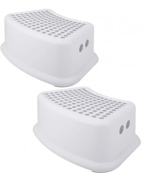 Step Stool for Kids 2 Pack Toddlers Stool for Potty Training Bathroom Kitchen Bedroom Toy Room and Living Room. Toilet Stools with Soft Anti-Slip Grips for Safety Stackable Grey - BXEK2R4UA