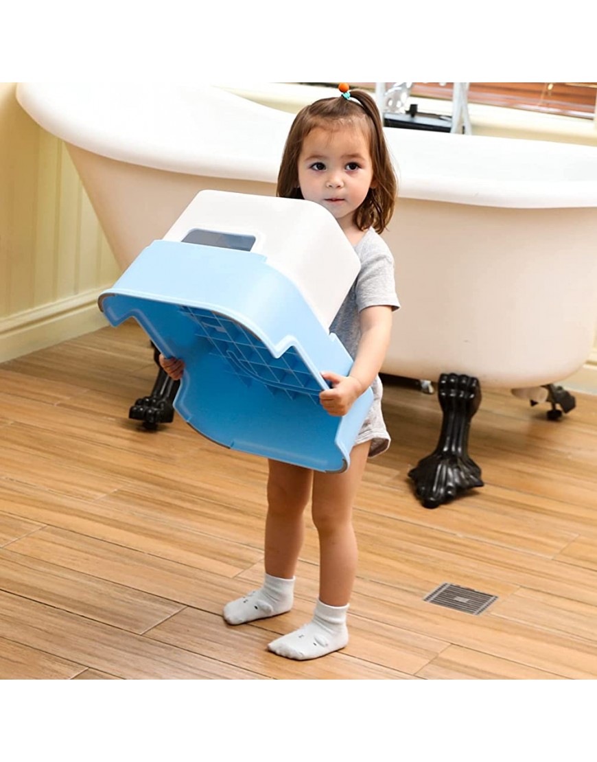 Two Step Stool for Kids Double up Toddler Step Stool for Potty Training Kitchen Bathroom Toilet Stool with Anti-Slip Grips for Safety Stackable Wide Step 2 Packs Blue - BF9CS6CGH