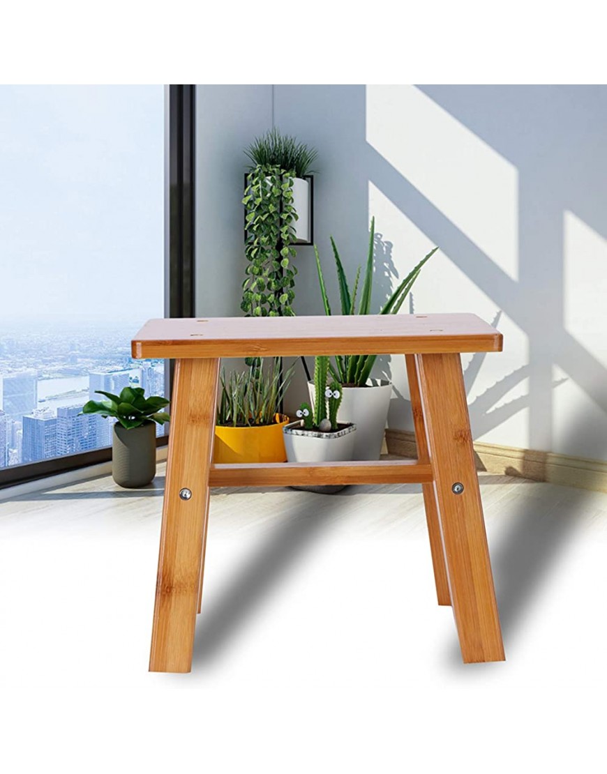 WNSC Child Stool Multipurpose Child Seat Smooth for Kids Home Living RoomSmall Square Bamboo Stool - B8CI1UH8H