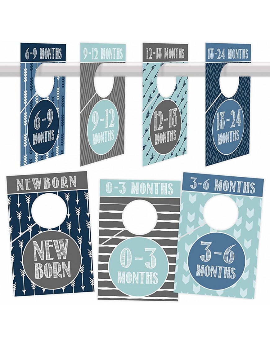 7 Blue Baby Nursery Closet Organizer Dividers For Boys Clothing Age Size Hanger Organization For Kid Toddler Infant Newborn Clothes Must Have Items Best Shower Registry Gift Supplies 0-24 Months - B6OTYUU4C