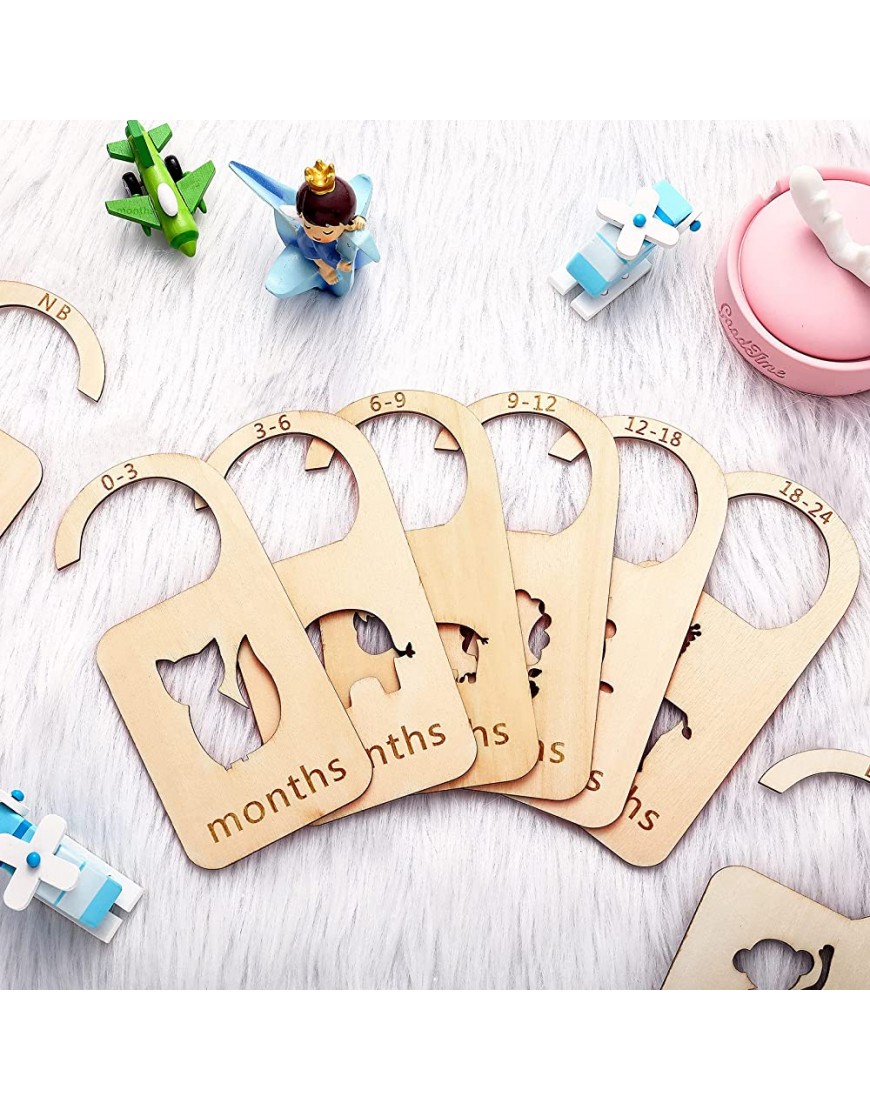 8 Pieces Baby Closet Dividers Animal Theme Nursery Clothes Dividers Closet Organizers for Infant from Newborn to 24 Months Baby Home Nursery Decor with Daycare Baby Wardrobe Divider Arrange Clothes - BR83Y60XW