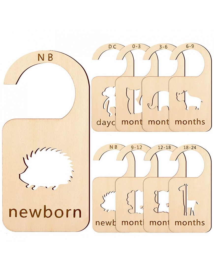 8 Pieces Baby Closet Dividers Animal Theme Nursery Clothes Dividers Closet Organizers for Infant from Newborn to 24 Months Baby Home Nursery Decor with Daycare Baby Wardrobe Divider Arrange Clothes - BR83Y60XW