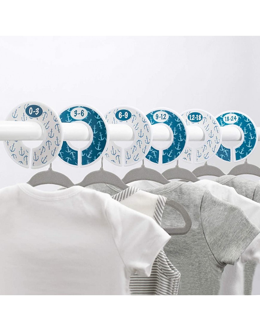 Baby Closet Size Dividers Nautical Nursery Closet Dividers for Baby Clothes Dividers by Month for Baby Boy Nursery Decor Baby Closet Dividers for Clothing Racks [Nautical] - BGQEZL8CD