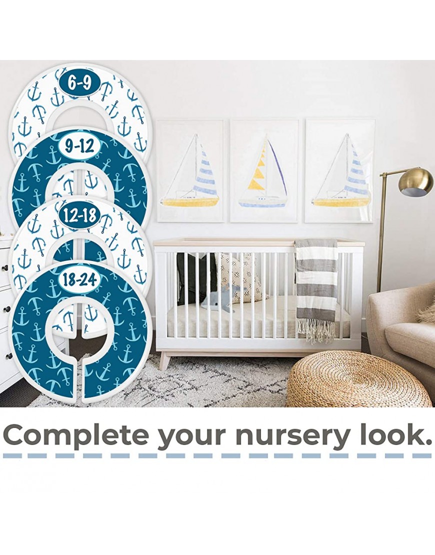 Baby Closet Size Dividers Nautical Nursery Closet Dividers for Baby Clothes Dividers by Month for Baby Boy Nursery Decor Baby Closet Dividers for Clothing Racks [Nautical] - BGQEZL8CD
