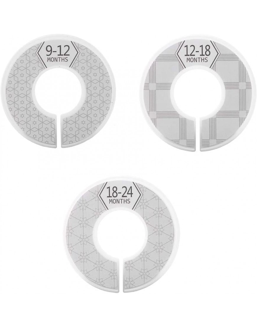 Baby Nest Designs Closet Dividers for Baby Clothes 7X Unisex Baby Clothing Size Age Dividers from Newborn Infant to 24 Months,Closet Organizer Nursery Decor & Baby Gift Geometric - BZP85QJIX