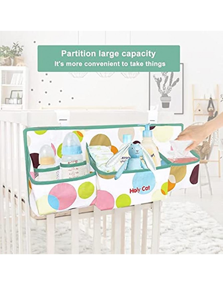 Hanging Baby Diaper Caddy Organizer with Paper Pocket for Changing Table Crib Playard Organization Nursery Organization Hanging Nursery - B91SU8ZMS
