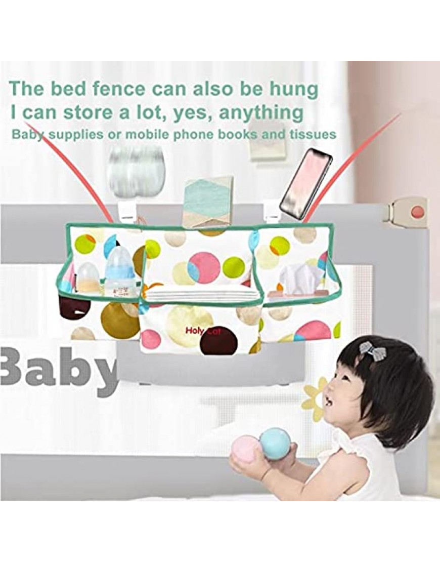 Hanging Baby Diaper Caddy Organizer with Paper Pocket for Changing Table Crib Playard Organization Nursery Organization Hanging Nursery - B91SU8ZMS