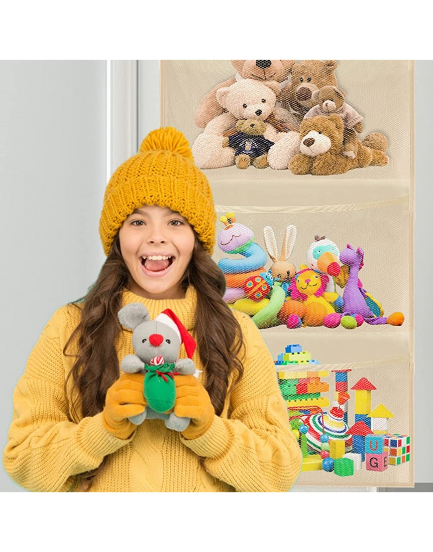 Stuffed Animal Storage Over Door Organizer and Storage for Stuffies Hanging Stuffed Animal Storage with Breathable Pockets and Easy Installation Large Bag - BA4R5QQLL