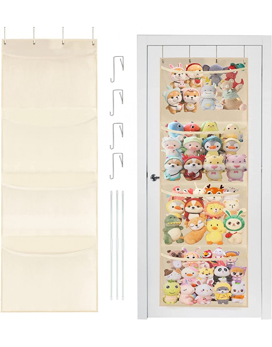 Stuffed Animal Storage Over Door Organizer and Storage for Stuffies Hanging Stuffed Animal Storage with Breathable Pockets and Easy Installation Large Bag - BA4R5QQLL