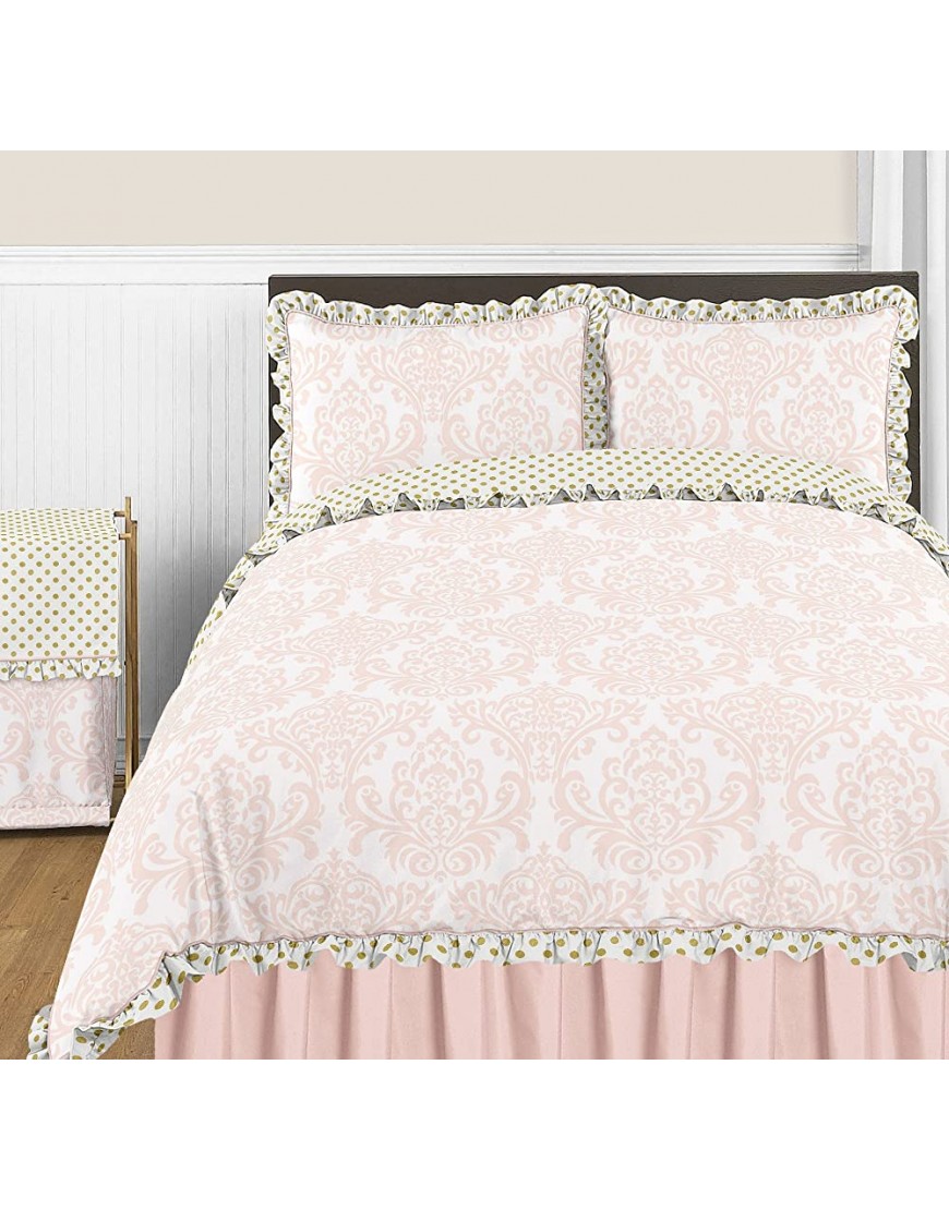 Baby Kids Clothes Laundry Hamper for Blush Pink White Damask and Gold Polka Dot Amelia Girls Bedding Set - B9LYY4QI1